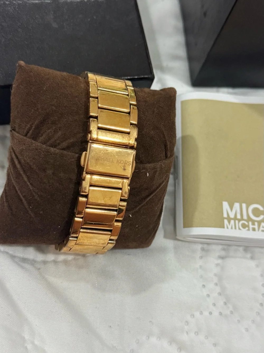 Michael Kors Rose Gold Logo Crystal Bezel Bracelet Watch
